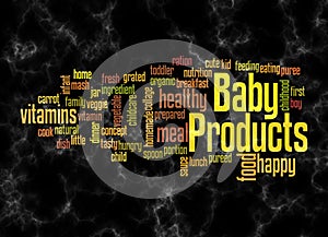 Word Cloud with BABY PRODUCTS concept create with text only