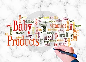 Word Cloud with BABY PRODUCTS concept create with text only