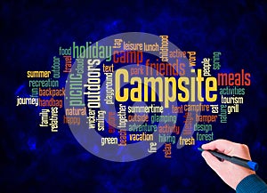 Word Cloud with CAMPSITE concept create with text only