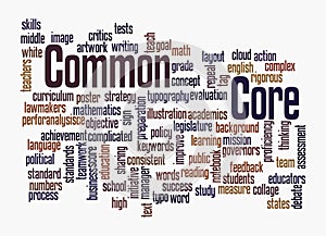 Word Cloud with COMMON CORE concept, isolated on a white background