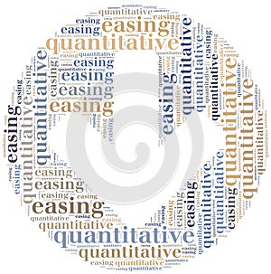 Word cloud concept related to quantitative easing photo