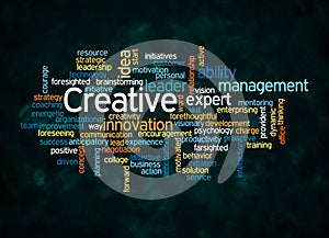 Word Cloud with CREATIVE concept create with text only