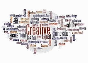 Word Cloud with CREATIVE concept create with text only