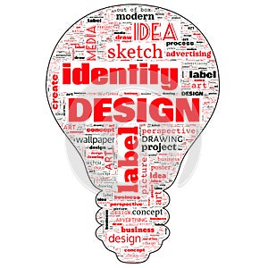 word cloud of design and drawing concept