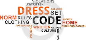 Word cloud - dress code