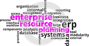 Word cloud - enterprise resource planning
