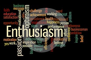 Word Cloud with ENTHUSIASM concept