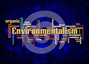 Word Cloud with ENVIRONMENTALISM concept create with text only