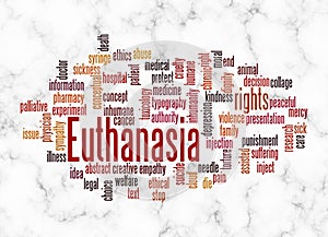 Word Cloud with EUTHANASIA concept create with text only