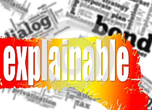 Word cloud with explainable word photo
