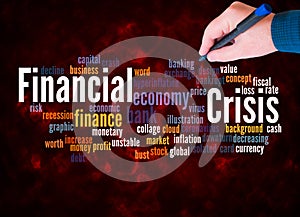 Word Cloud with FINANCIAL CRISIS concept, create with text only