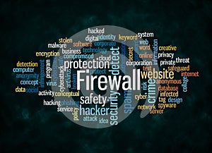 Word Cloud with FIREWALL concept create with text only