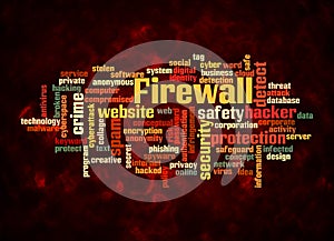 Word Cloud with FIREWALL concept create with text only