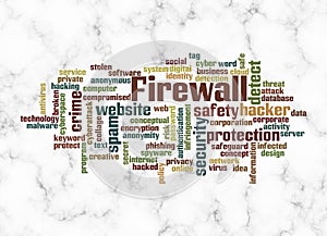 Word Cloud with FIREWALL concept create with text only