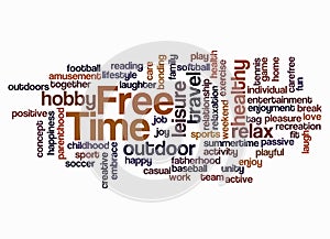 Word Cloud with FREE TIME concept create with text only