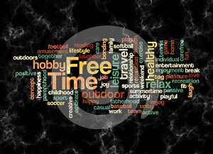 Word Cloud with FREE TIME concept create with text only