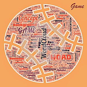 Word cloud of the Game as background