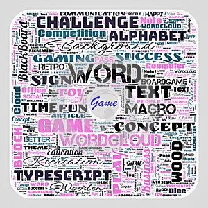Word cloud of the Game as background