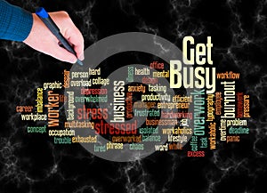 Word Cloud with GET BUSY concept create with text only