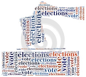 Word cloud illustration related to elections or voting photo