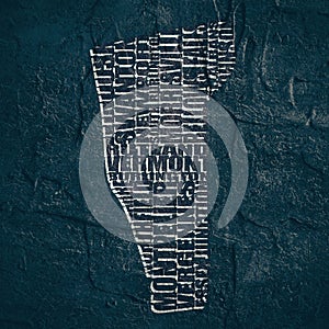 Word cloud map of Vermont state