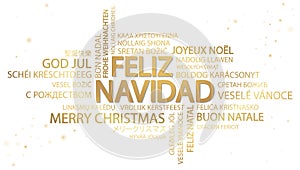 Word cloud Merry Christmas (in Spanish