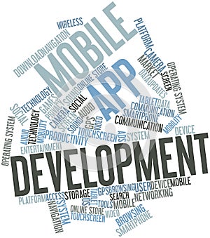 Word cloud for Mobile app development