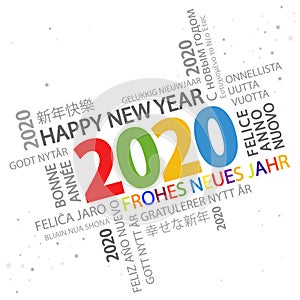 word cloud with new year 2020 greetings