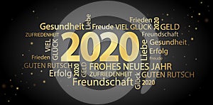 word cloud with new year 2020 greetings