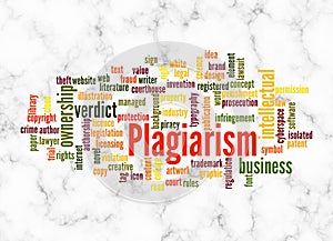 Word Cloud with PLAGIARISM concept create with text only