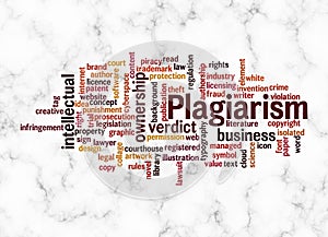 Word Cloud with PLAGIARISM concept create with text only