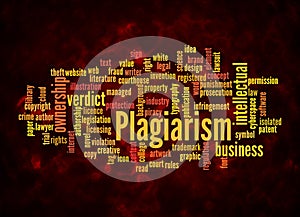 Word Cloud with PLAGIARISM concept create with text only