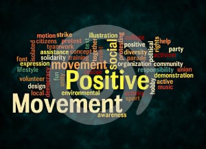 Word Cloud with POSITIVE MOVEMENT concept create with text only