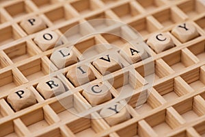 Word cloud for privacy policy