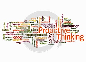 Word Cloud with PROACTIVE THINKING concept create with text only