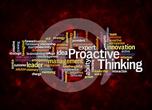 Word Cloud with PROACTIVE THINKING concept create with text only