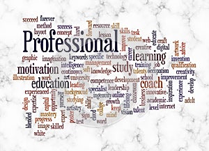 Word Cloud with PROFESSIONAL concept create with text only