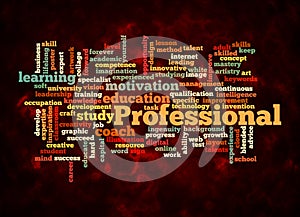 Word Cloud with PROFESSIONAL concept create with text only