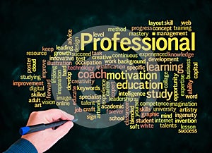 Word Cloud with PROFESSIONAL concept create with text only