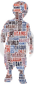 Word cloud related to World Day Against Child Labour