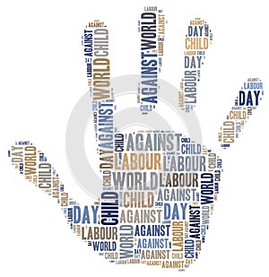 Word cloud related to World Day Against Child Labour
