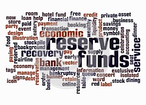 Word Cloud with RESERVE FUNDS concept create with text only