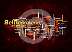 Word Cloud with SELFLESSNESS concept create with text only photo