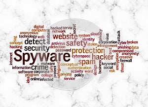 Word Cloud with SPYWARE concept create with text only