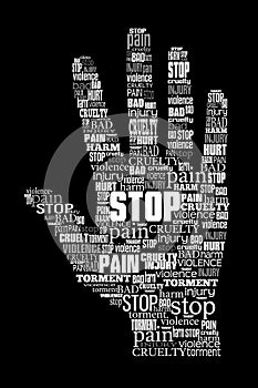 Word cloud stop violence