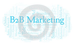 Word cloud with text B2B Marketing.