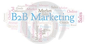 Word cloud with text B2B Marketing.