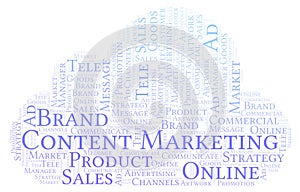 Word cloud with text Content Marketing.