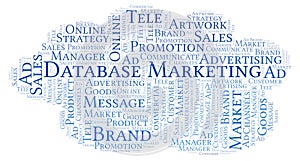 Word cloud with text Database Marketing.