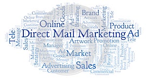 Word cloud with text Direct Mail Marketing.